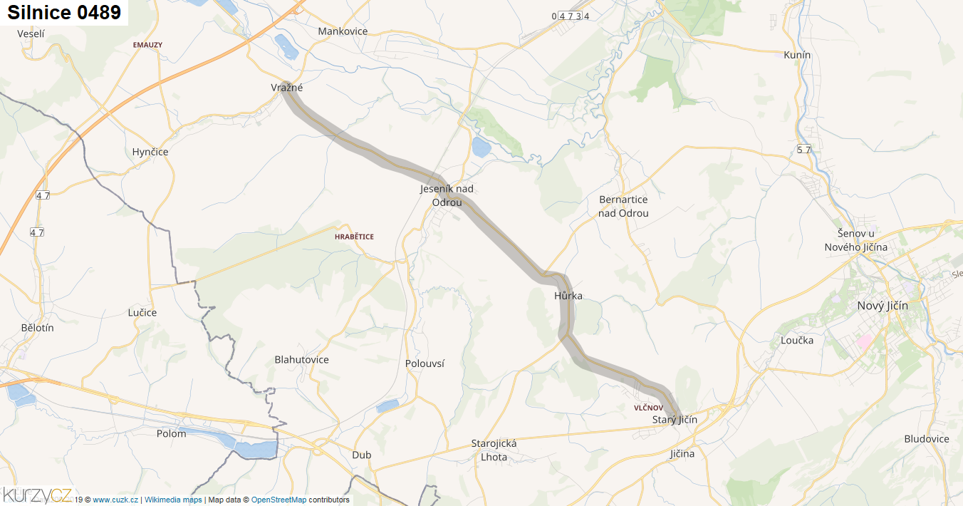 Silnice 0489 - mapa Silnice 0489