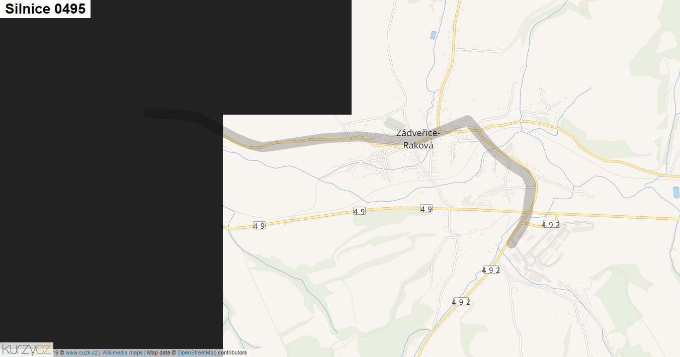 Silnice 0495 - mapa Silnice 0495