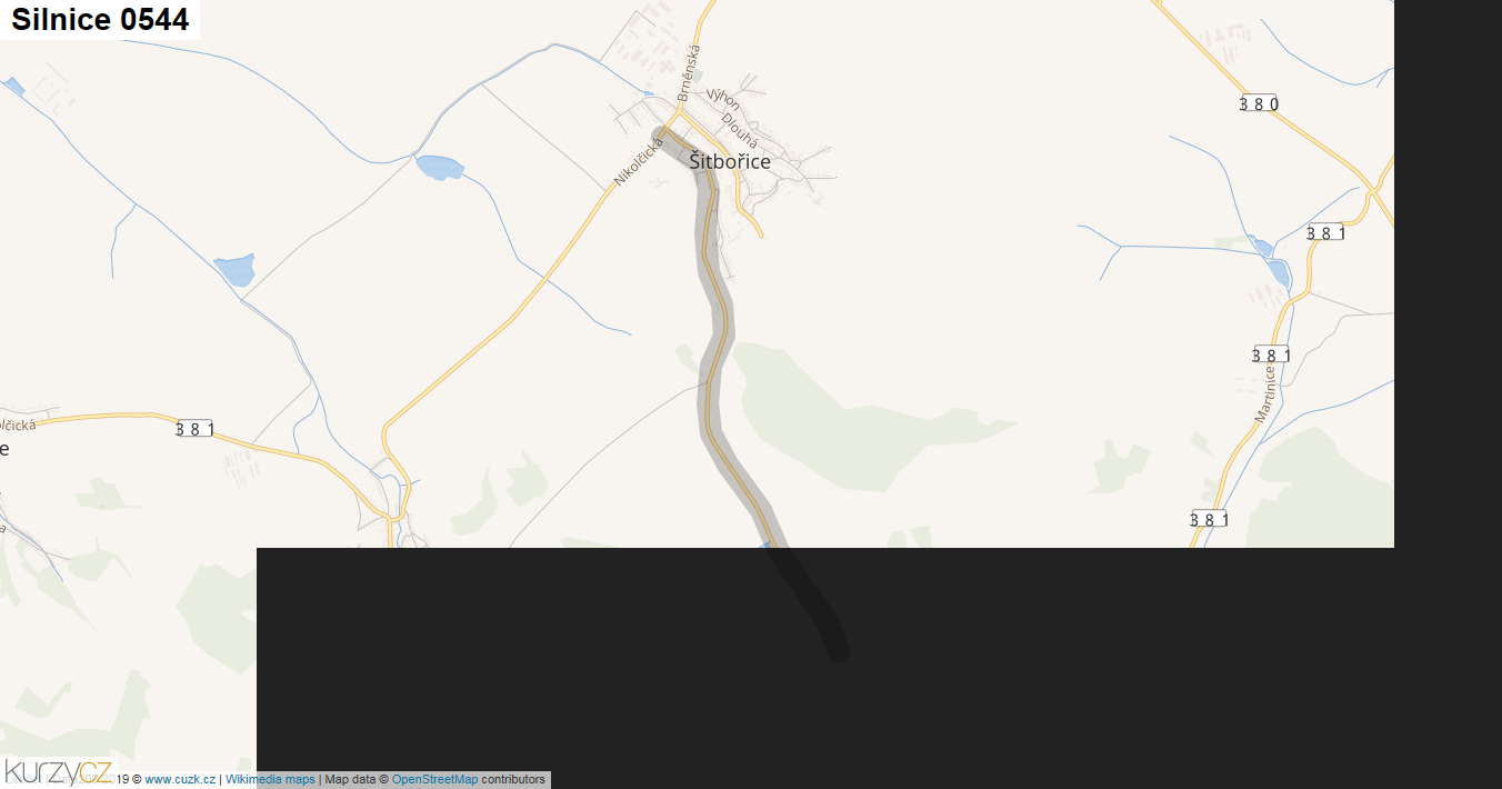 Silnice 0544 - mapa Silnice 0544