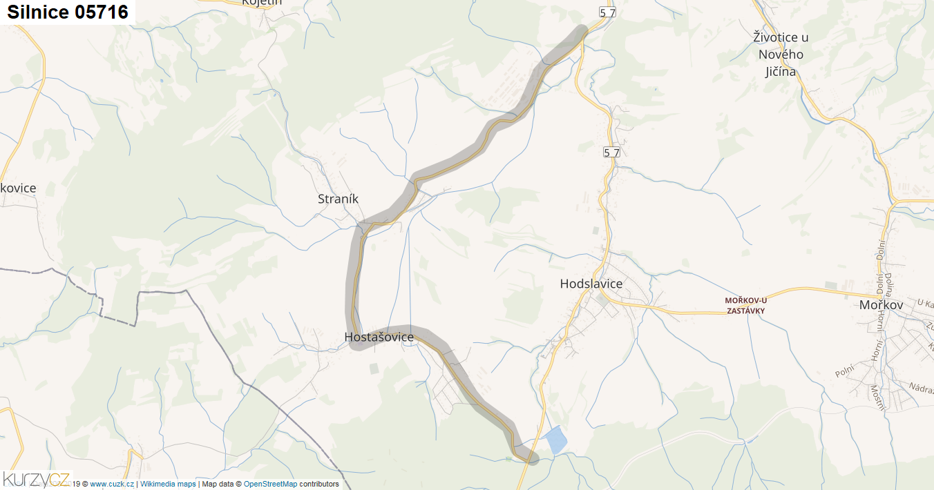 Silnice 05716 - mapa Silnice 05716