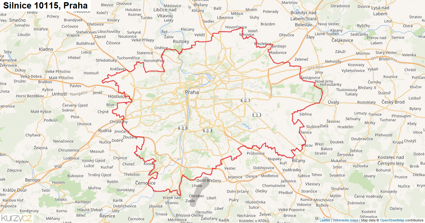 Praha, Silnice 10115 - Mapa