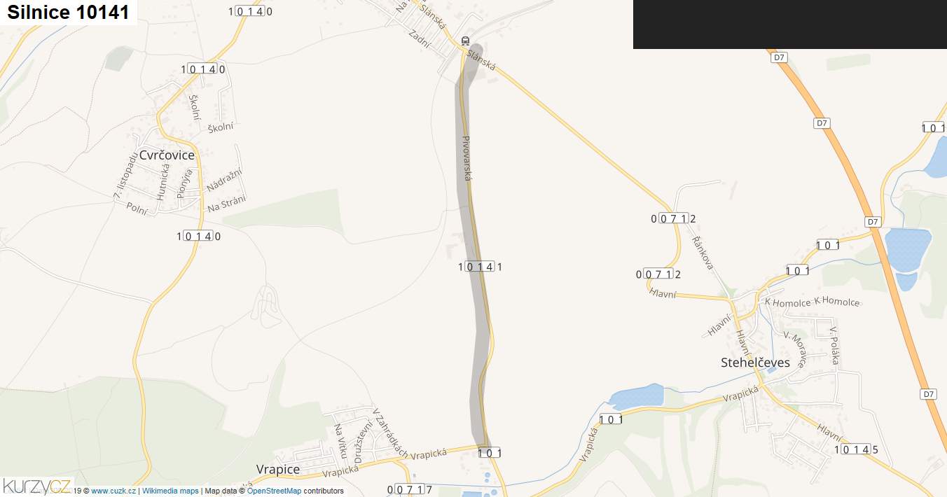 Silnice 10141 - mapa Silnice 10141