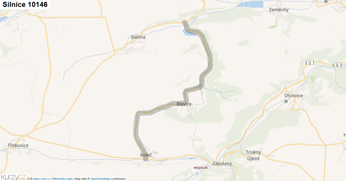 Silnice 10146 - mapa Silnice 10146