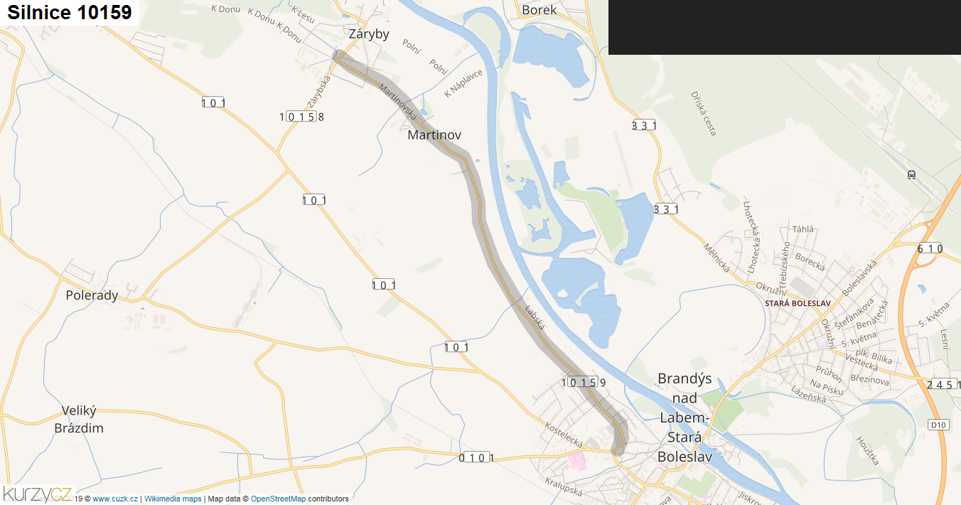 Silnice 10159 - mapa Silnice 10159