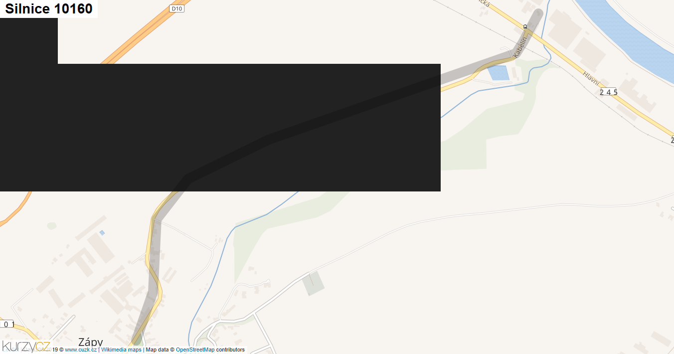 Silnice 10160 - mapa Silnice 10160