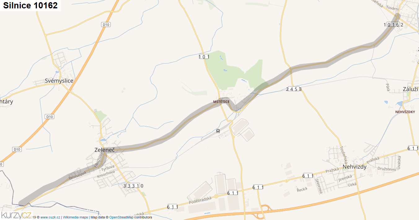 Silnice 10162 - mapa Silnice 10162