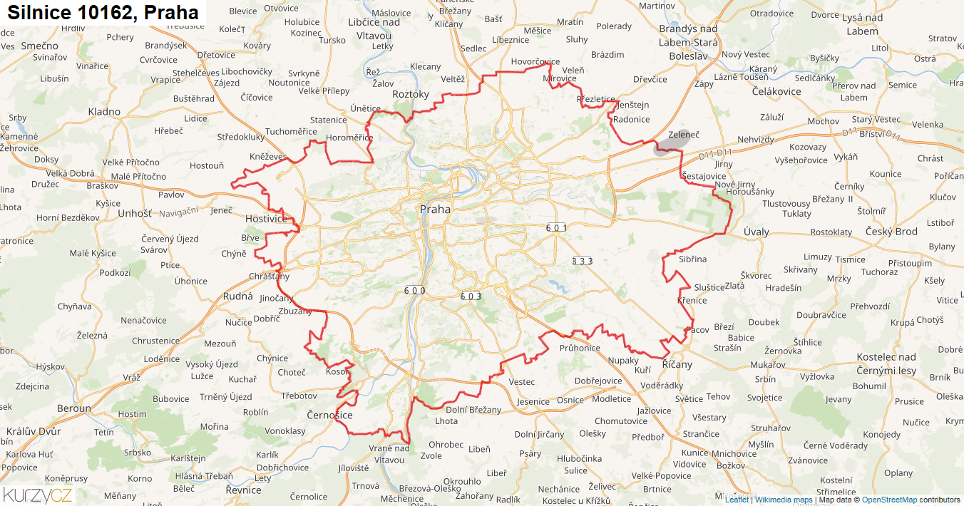 Praha, Silnice 10162 - Mapa