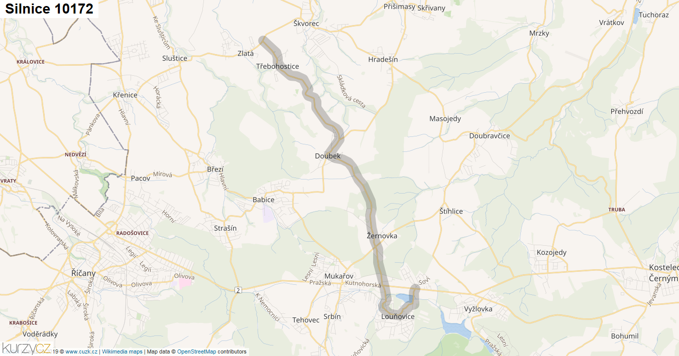 Silnice 10172 - mapa Silnice 10172