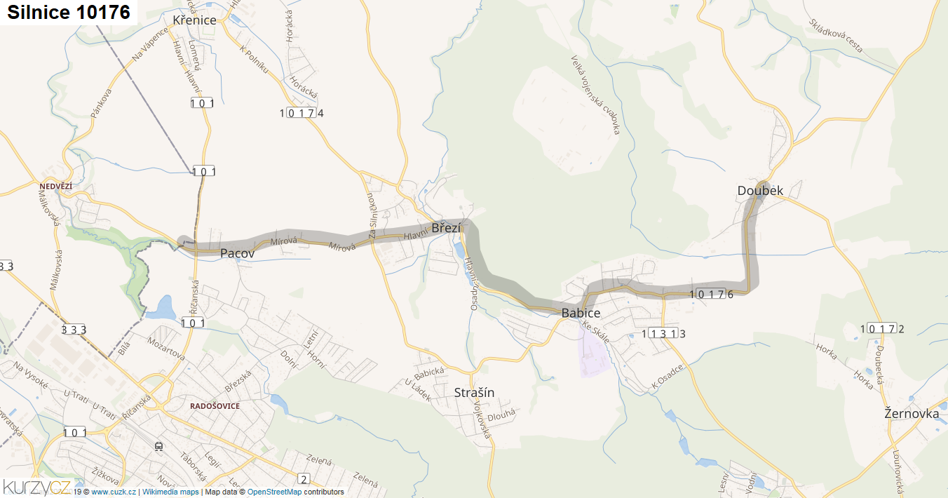 Silnice 10176 - mapa Silnice 10176