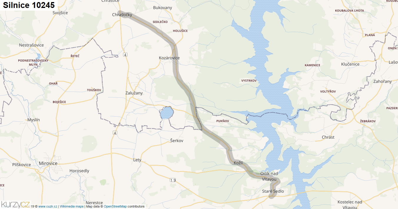 Silnice 10245 - mapa Silnice 10245