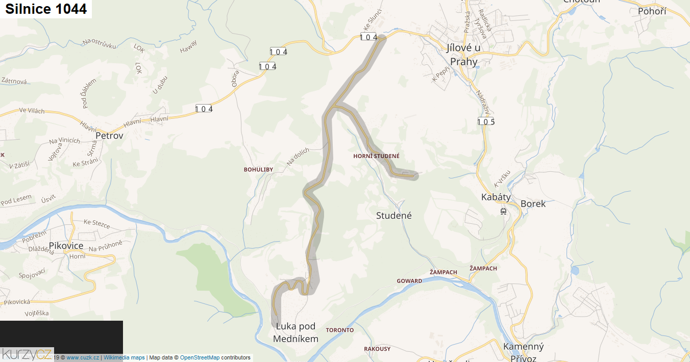 Silnice 1044 - mapa Silnice 1044