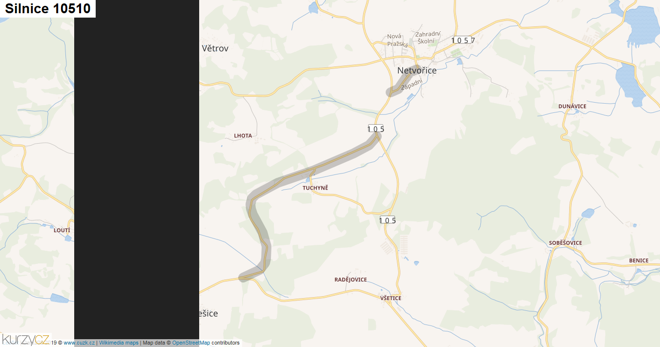 Silnice 10510 - mapa Silnice 10510