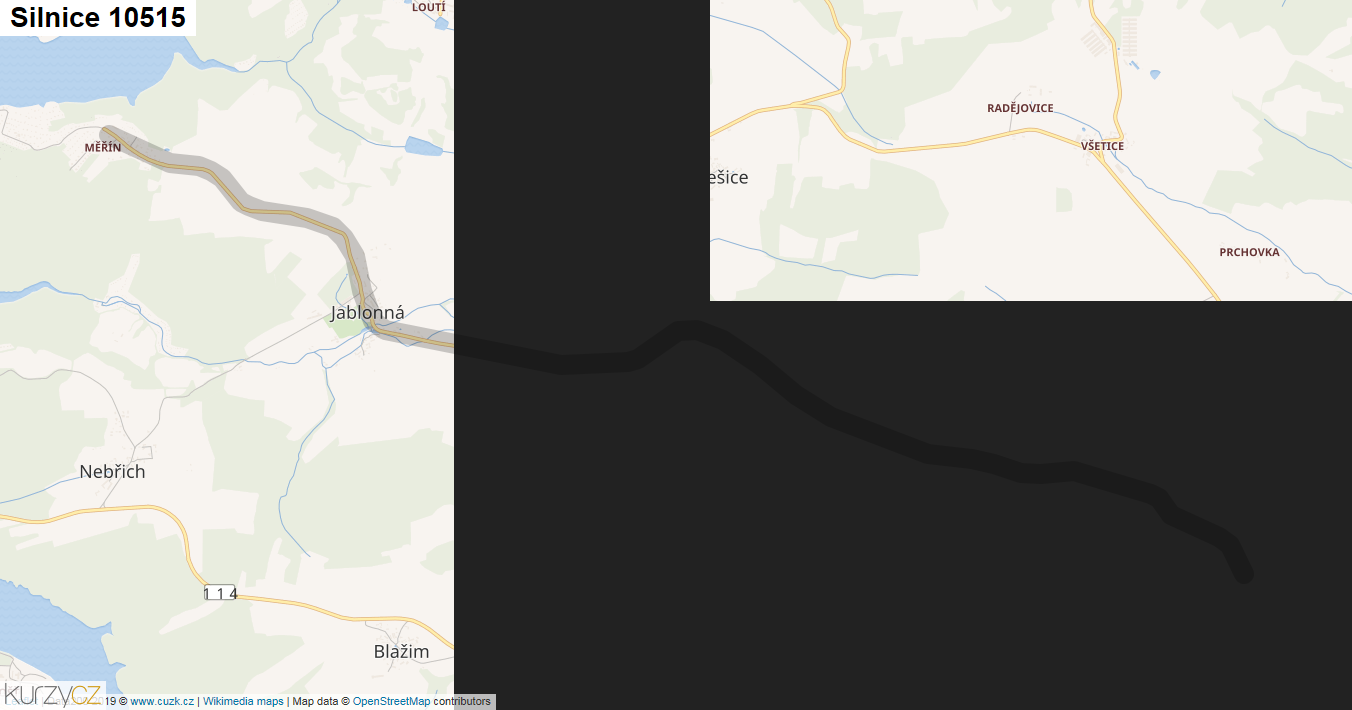 Silnice 10515 - mapa Silnice 10515