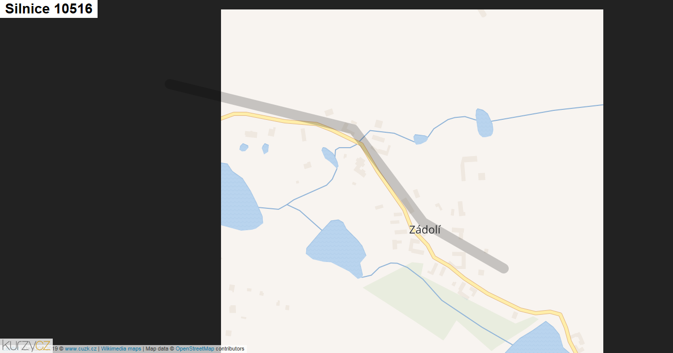 Silnice 10516 - mapa Silnice 10516