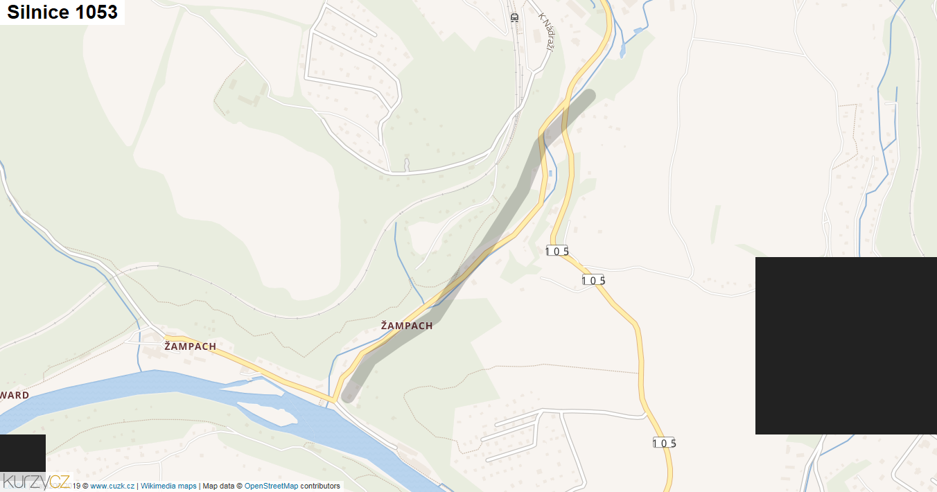 Silnice 1053 - mapa Silnice 1053