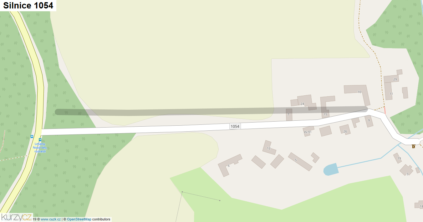 Silnice 1054 - mapa Silnice 1054