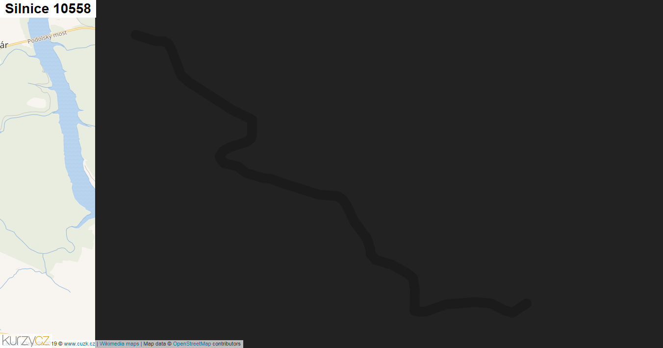Silnice 10558 - mapa Silnice 10558
