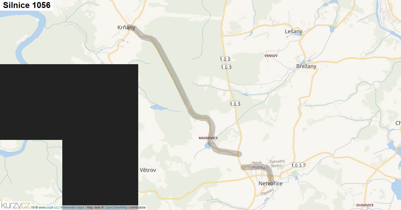 Silnice 1056 - mapa Silnice 1056