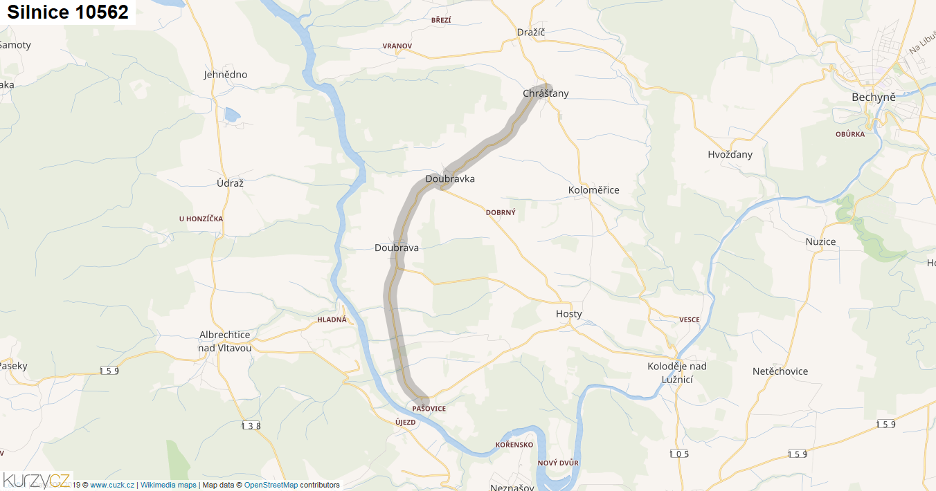 Silnice 10562 - mapa Silnice 10562