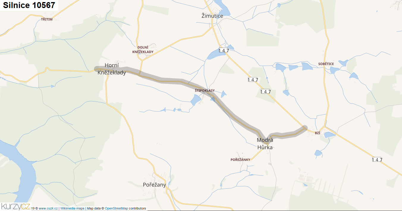 Silnice 10567 - mapa Silnice 10567