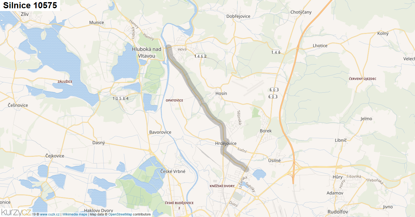 Silnice 10575 - mapa Silnice 10575