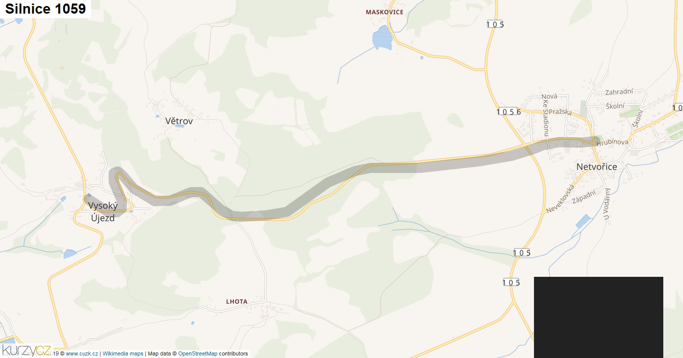 Silnice 1059 - mapa Silnice 1059