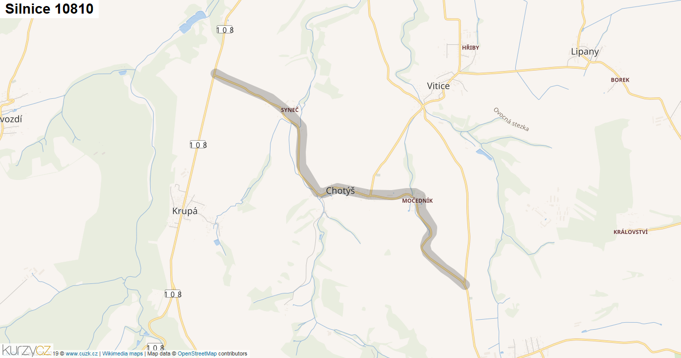 Silnice 10810 - mapa Silnice 10810