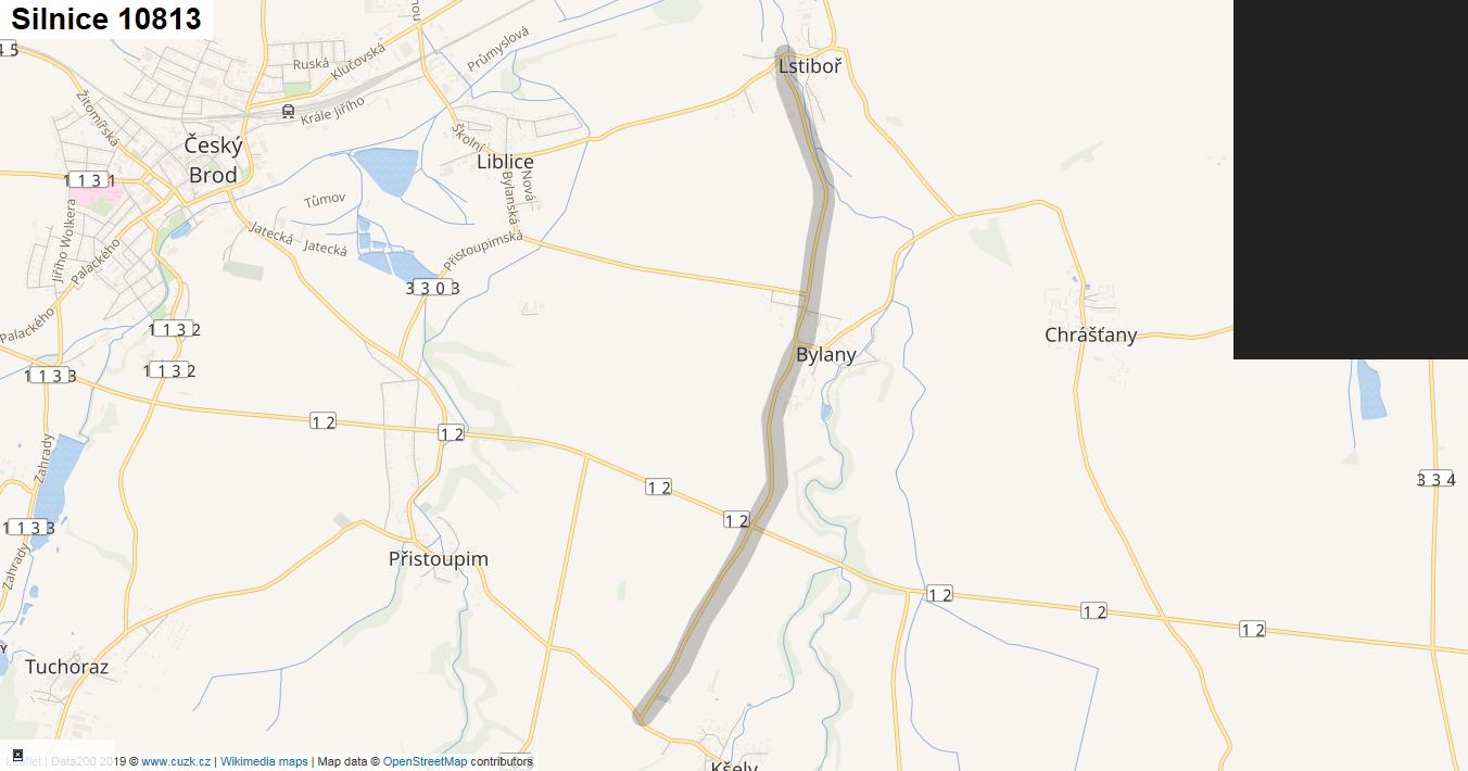 Silnice 10813 - mapa Silnice 10813
