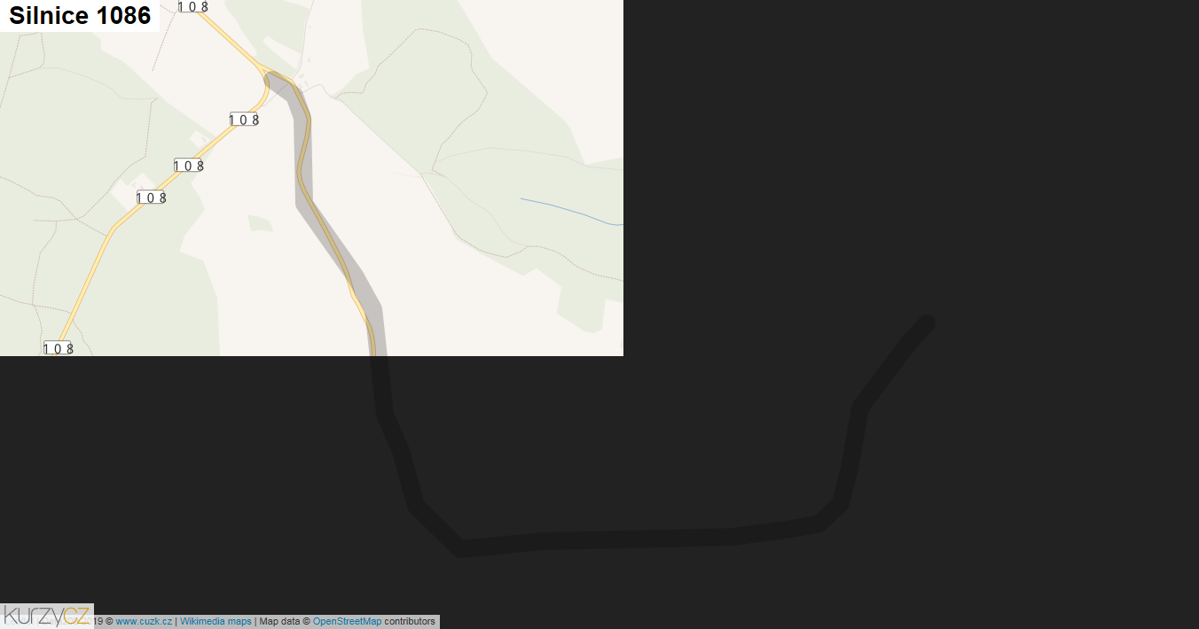 Silnice 1086 - mapa Silnice 1086