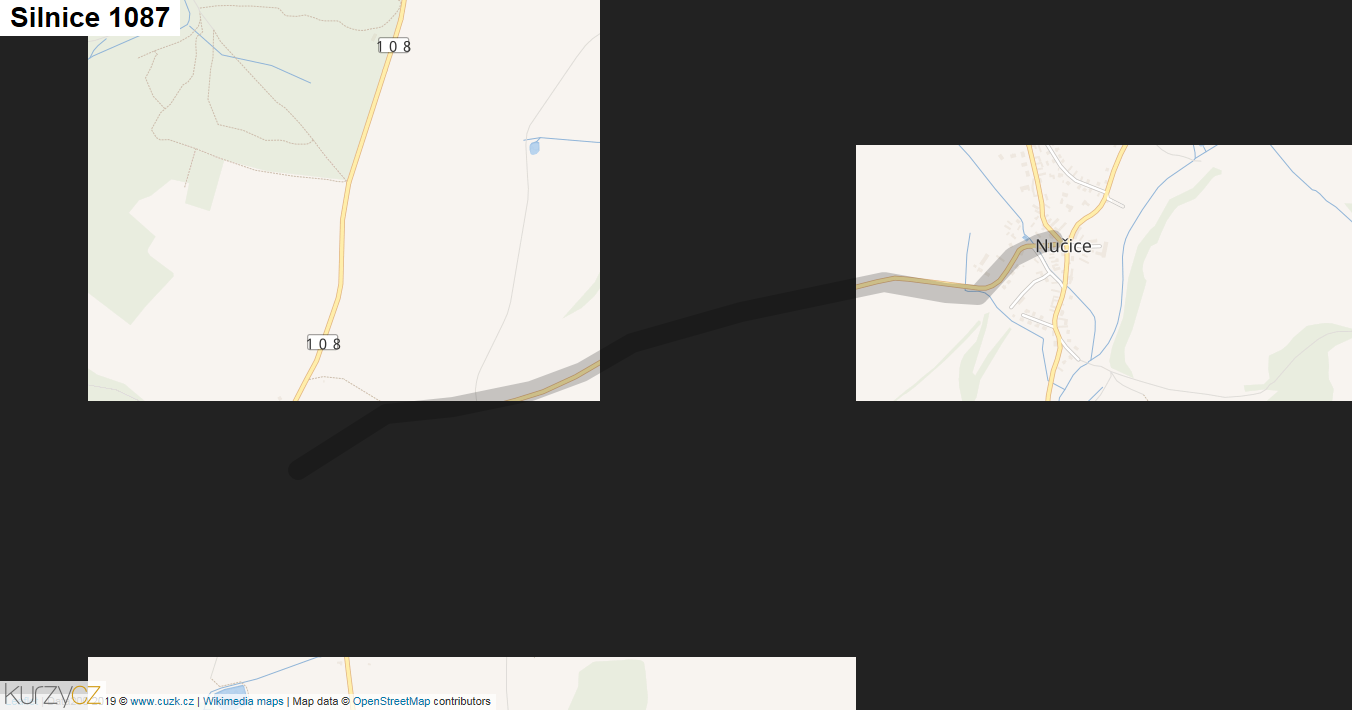 Silnice 1087 - mapa Silnice 1087