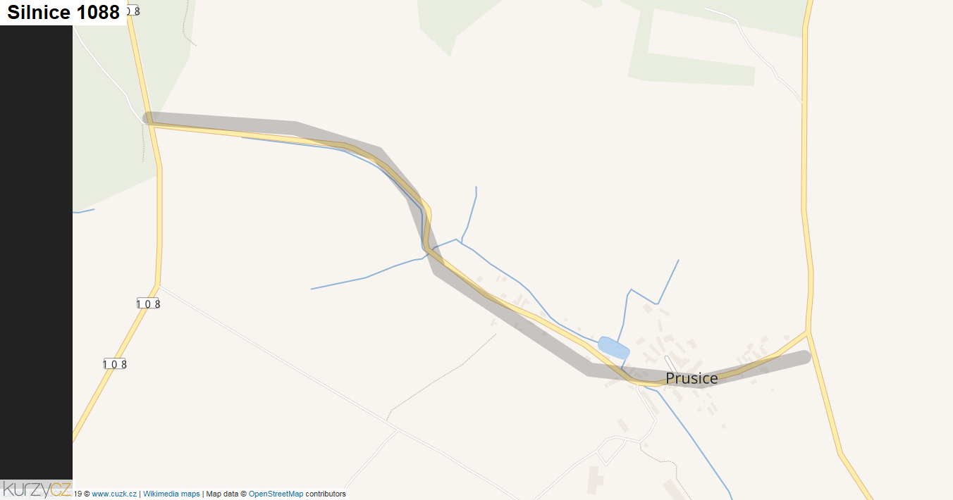 Silnice 1088 - mapa Silnice 1088