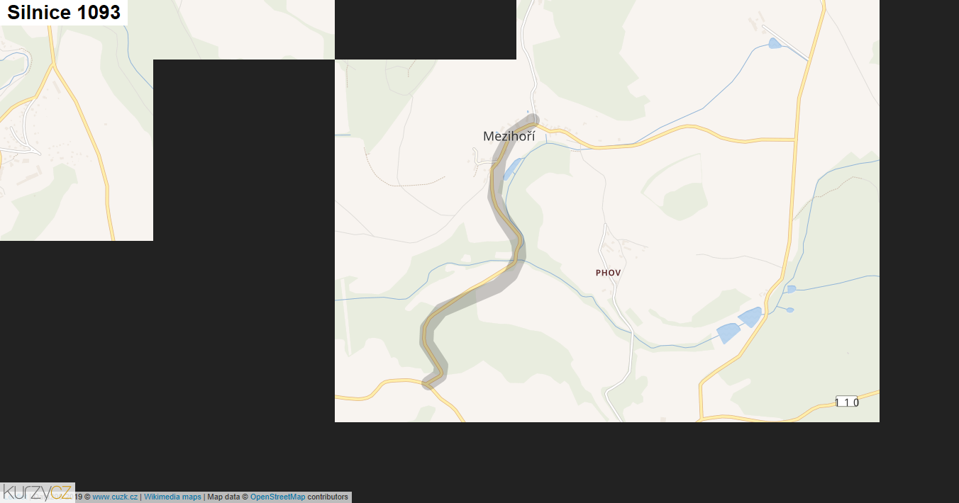 Silnice 1093 - mapa Silnice 1093