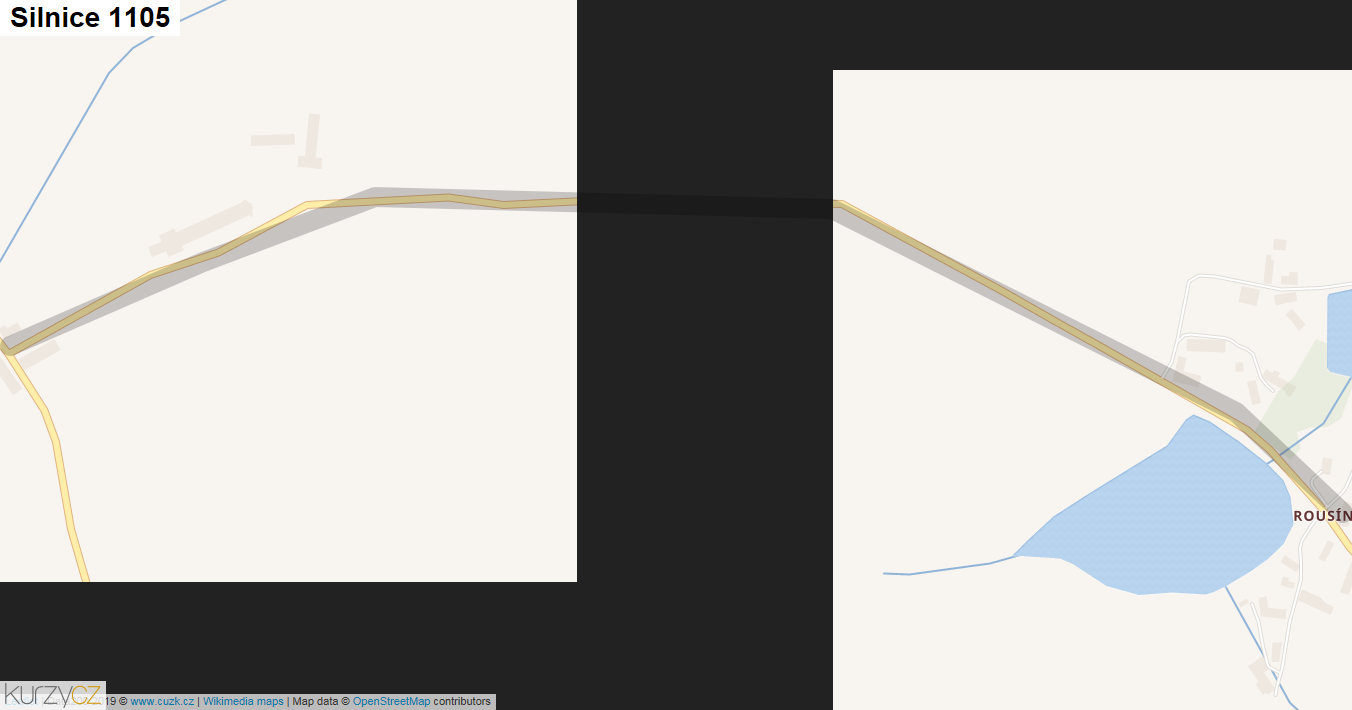 Silnice 1105 - mapa Silnice 1105