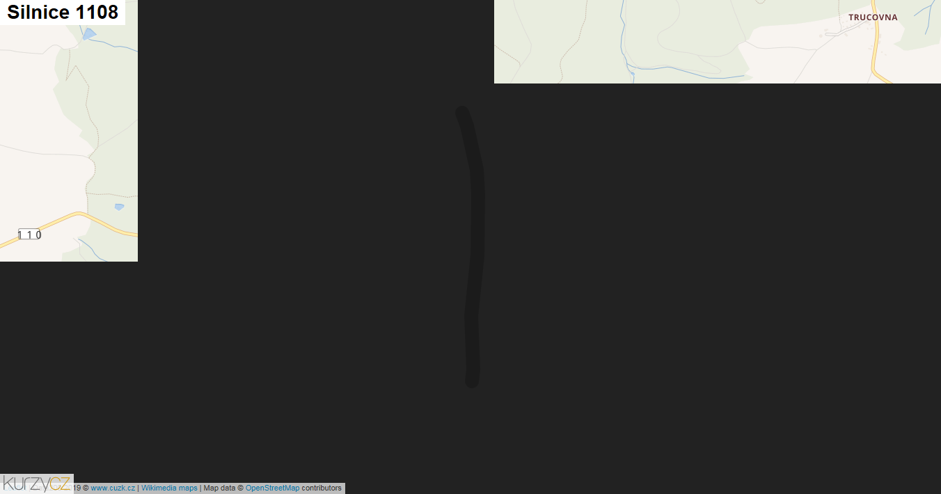Silnice 1108 - mapa Silnice 1108