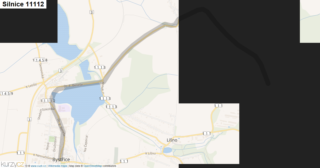 Silnice 11112 - mapa Silnice 11112