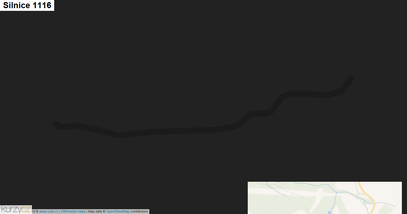 Silnice 1116 - mapa Silnice 1116