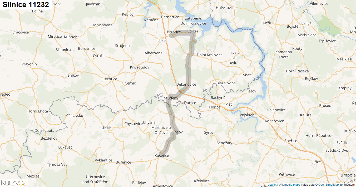 Silnice 11232 - mapa Silnice 11232