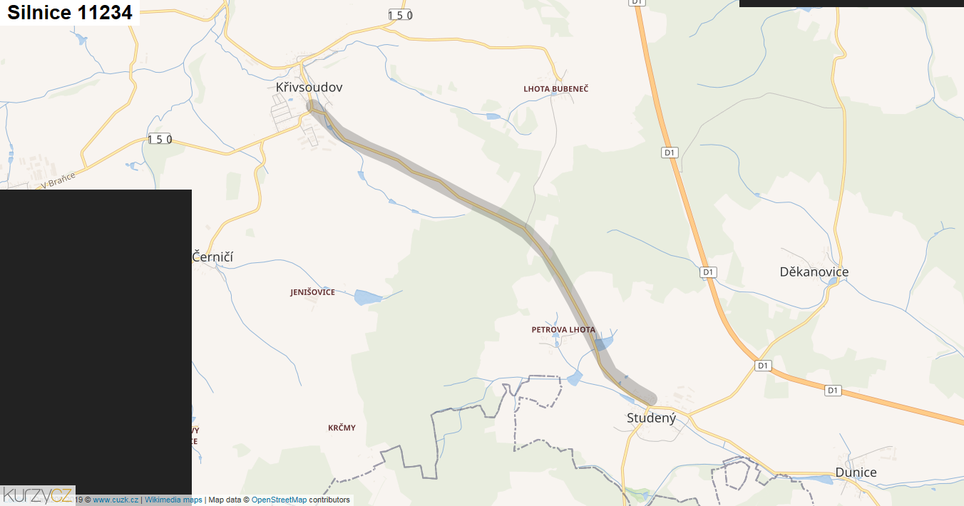 Silnice 11234 - mapa Silnice 11234