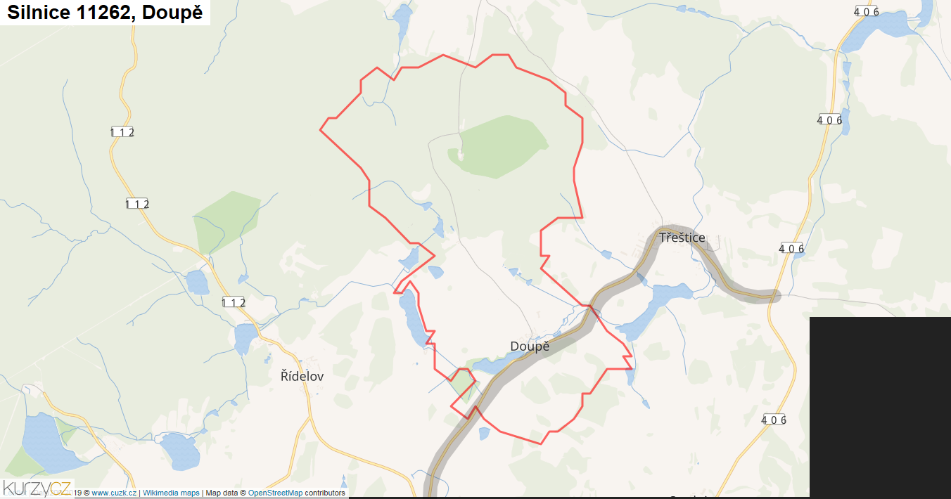 Doupě, Silnice 11262 - Mapa