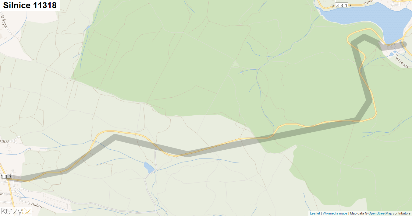 Silnice 11318 - mapa Silnice 11318