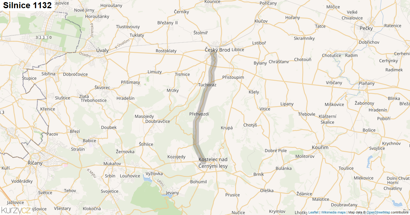 Silnice 1132 - mapa Silnice 1132