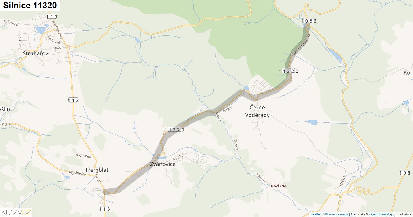 Silnice 11320 - mapa Silnice 11320