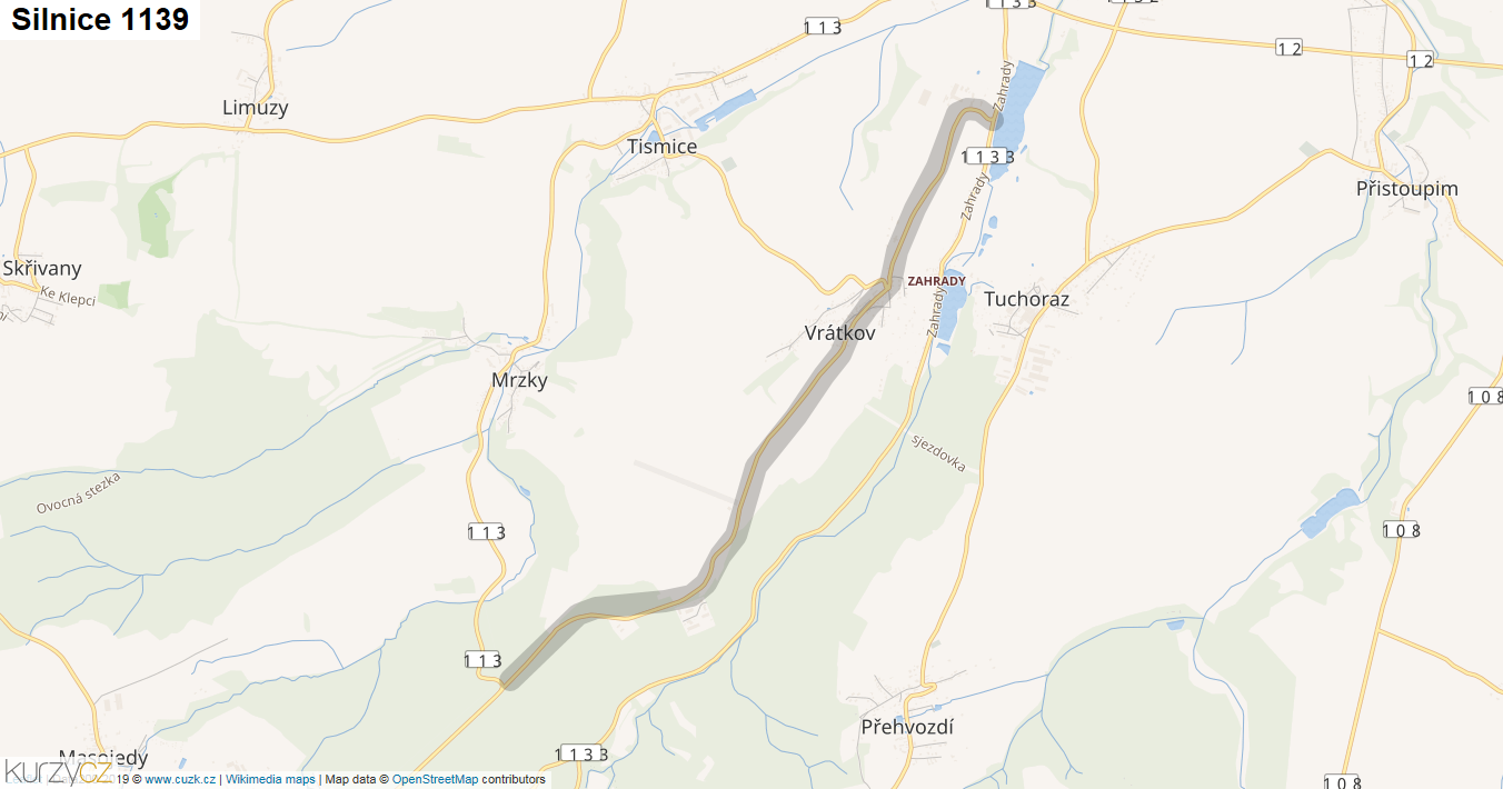 Silnice 1139 - mapa Silnice 1139
