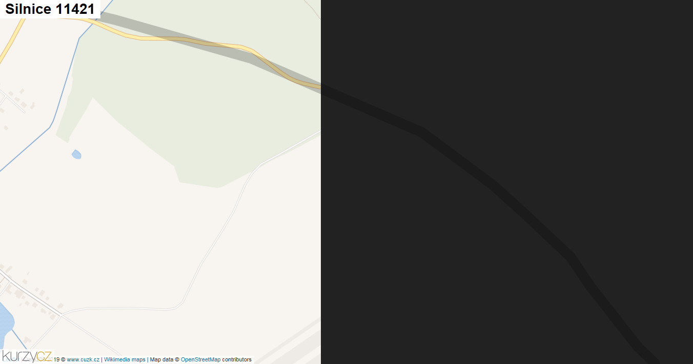Silnice 11421 - mapa Silnice 11421