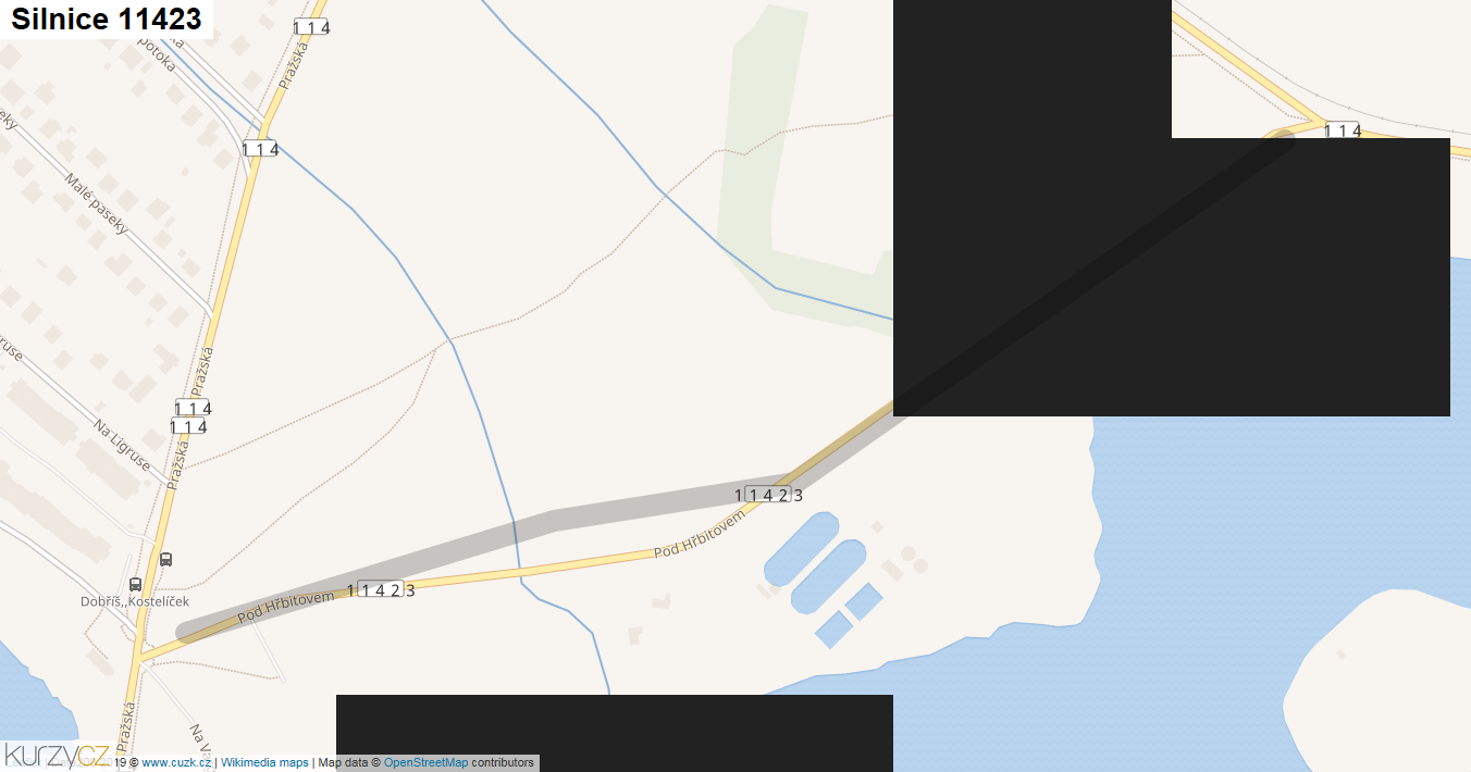 Silnice 11423 - mapa Silnice 11423