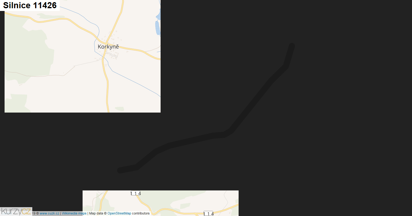 Silnice 11426 - mapa Silnice 11426