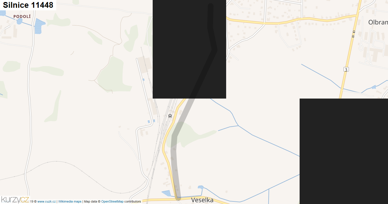 Silnice 11448 - mapa Silnice 11448