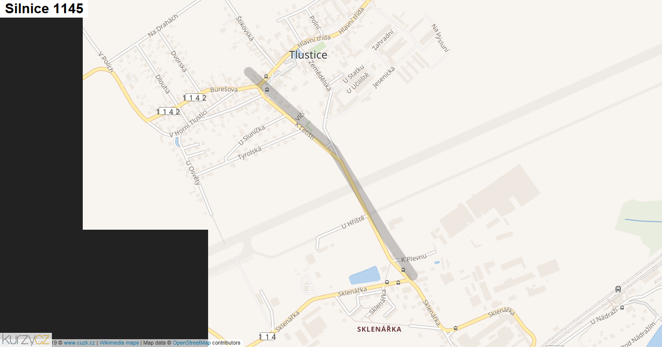 Silnice 1145 - mapa Silnice 1145