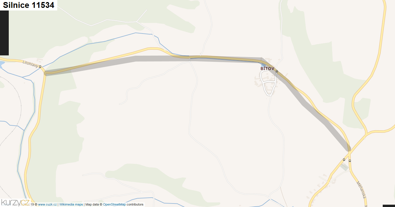 Silnice 11534 - mapa Silnice 11534