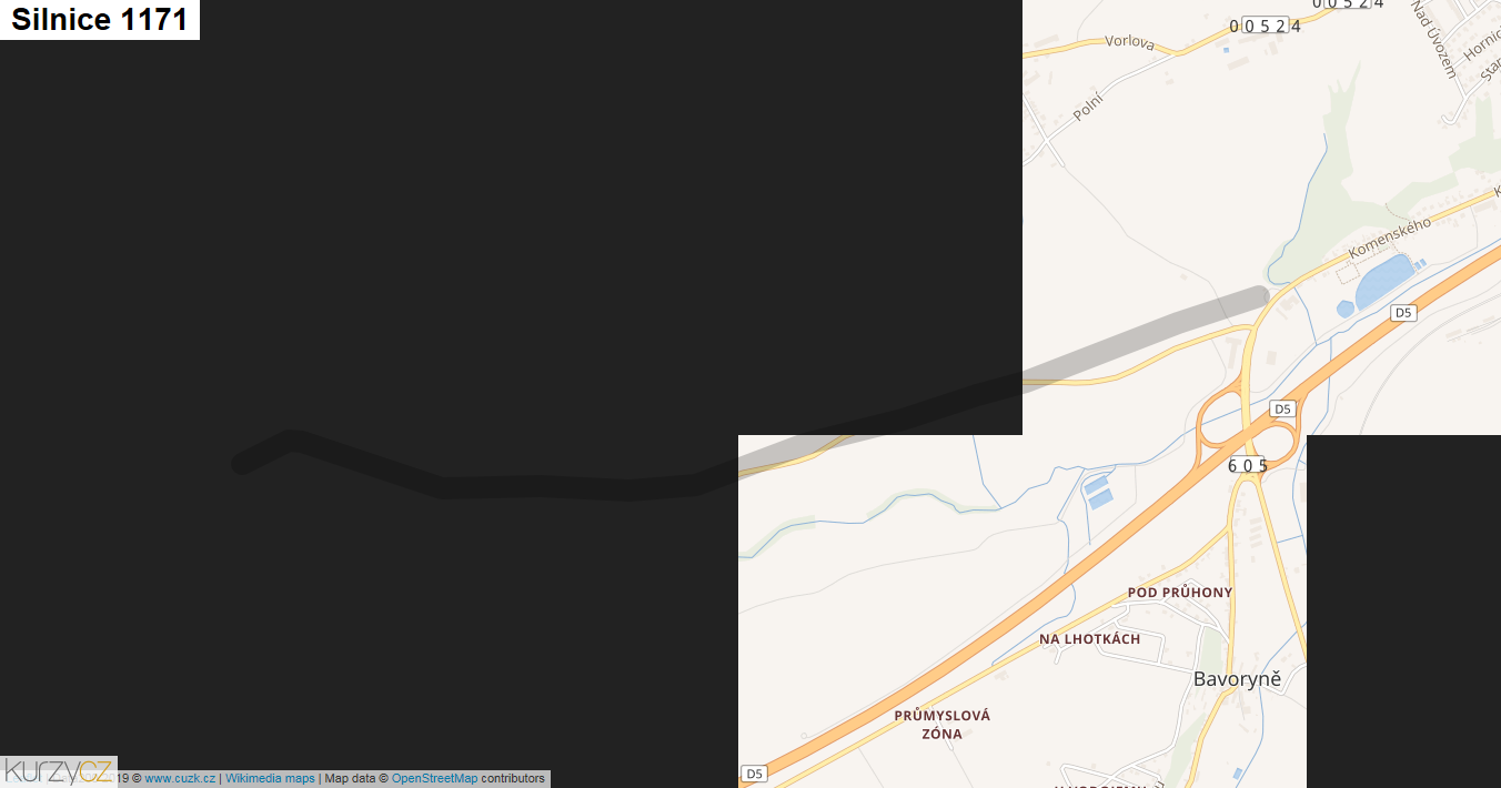 Silnice 1171 - mapa Silnice 1171